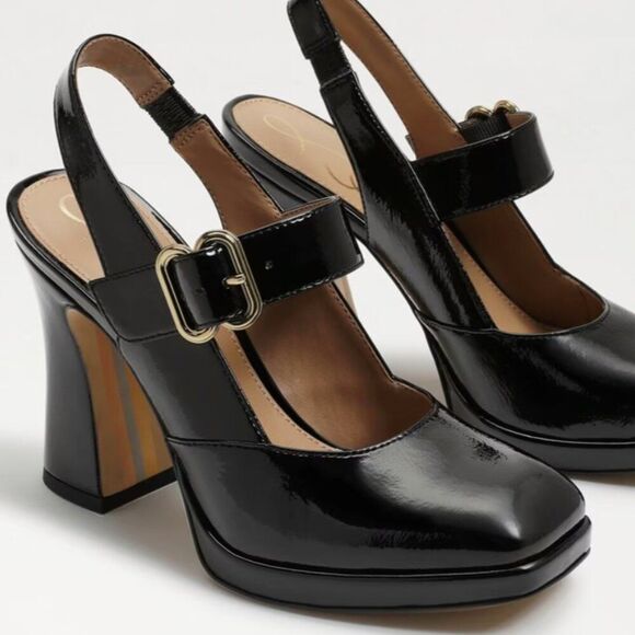 SAM EDELMAN JilDIE in Black Patent Mary Jane Sling Back Pump 8.5 NWT - Picture 8 of 8
